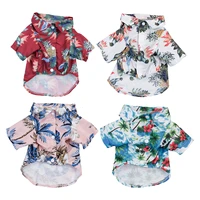 pet clothes dog accessories spring summer hawaiian leaf print t shirts beach inspired shirts chihuahua costume clothing