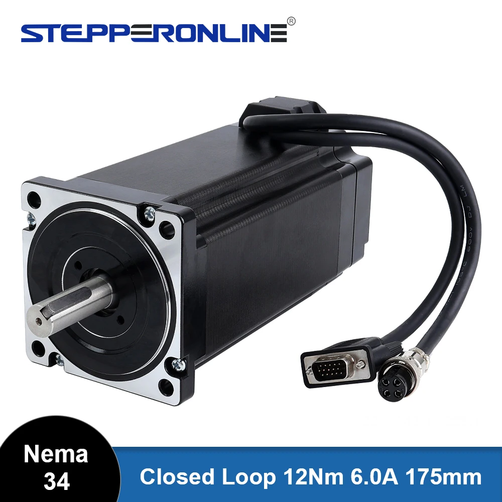 

Шаговый двигатель STEPPERONLINE Nema 34 с замкнутым контуром, 12 нм, 175 А, Серводвигатель мм с кодировщиком ПЭ (МП) для станка с ЧПУ