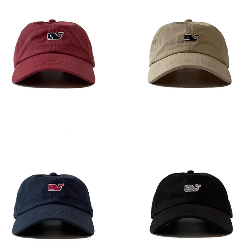 

Fashion Whale Pattern Solid Color Baseball Cap Unisex Cartoon Embroidery Snapback Hat Fashion Male Female Cotton Casual CapCP056