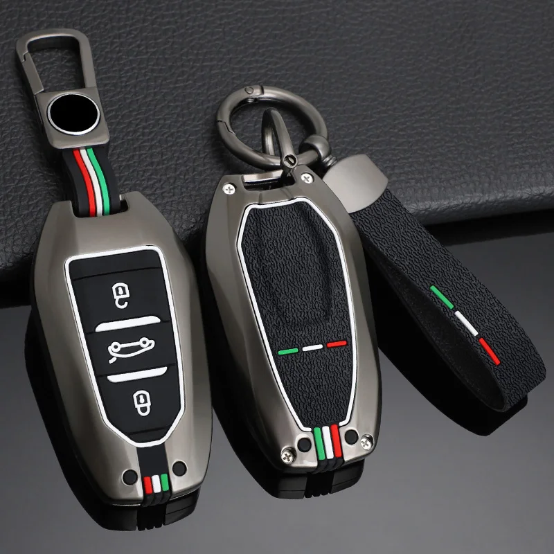 

Zinc Alloy Silica Gel Car Remote Key Bag For Peugeot 2008 3008 4008 5008 308 408 508 Citroen C1 C2 C4 C6 C3-XR DS3 DS5