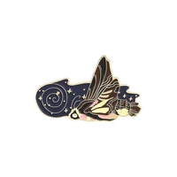 cartoon moth luminous animal alloy jewelry brooch cute firefly luminous pin clothes anti light buckle lapel pin