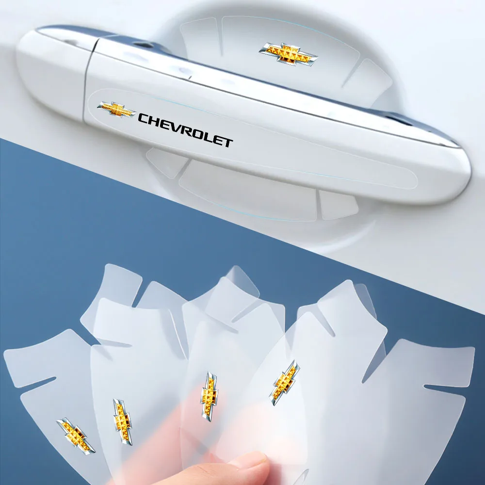 

Transparent Car Door Handle Cup Protector Films Anti Scratch Stickers For Chevrolet Cruze Captiva Aveo Niva Spark Lacetti Sail