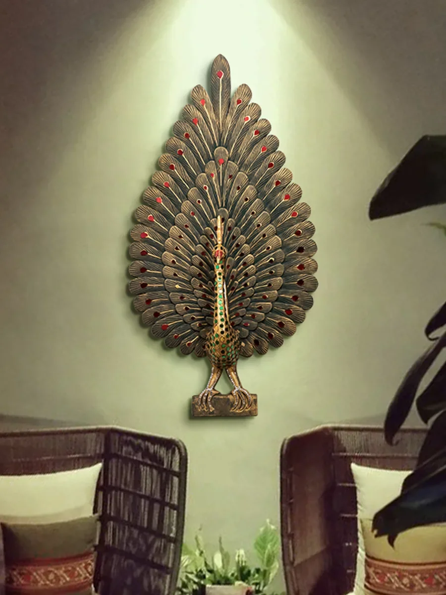

Southeast Asia Peacock Soft Decoration Thai Style Beauty Salon Wall Wood Carving Restaurant Ornaments