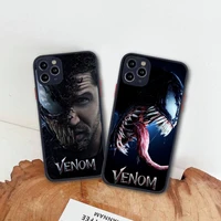 bandai marvel hero venom phone case for iphone 13 12 11 pro max mini xs 8 7 plus x se 2020 xr matte transparent cover
