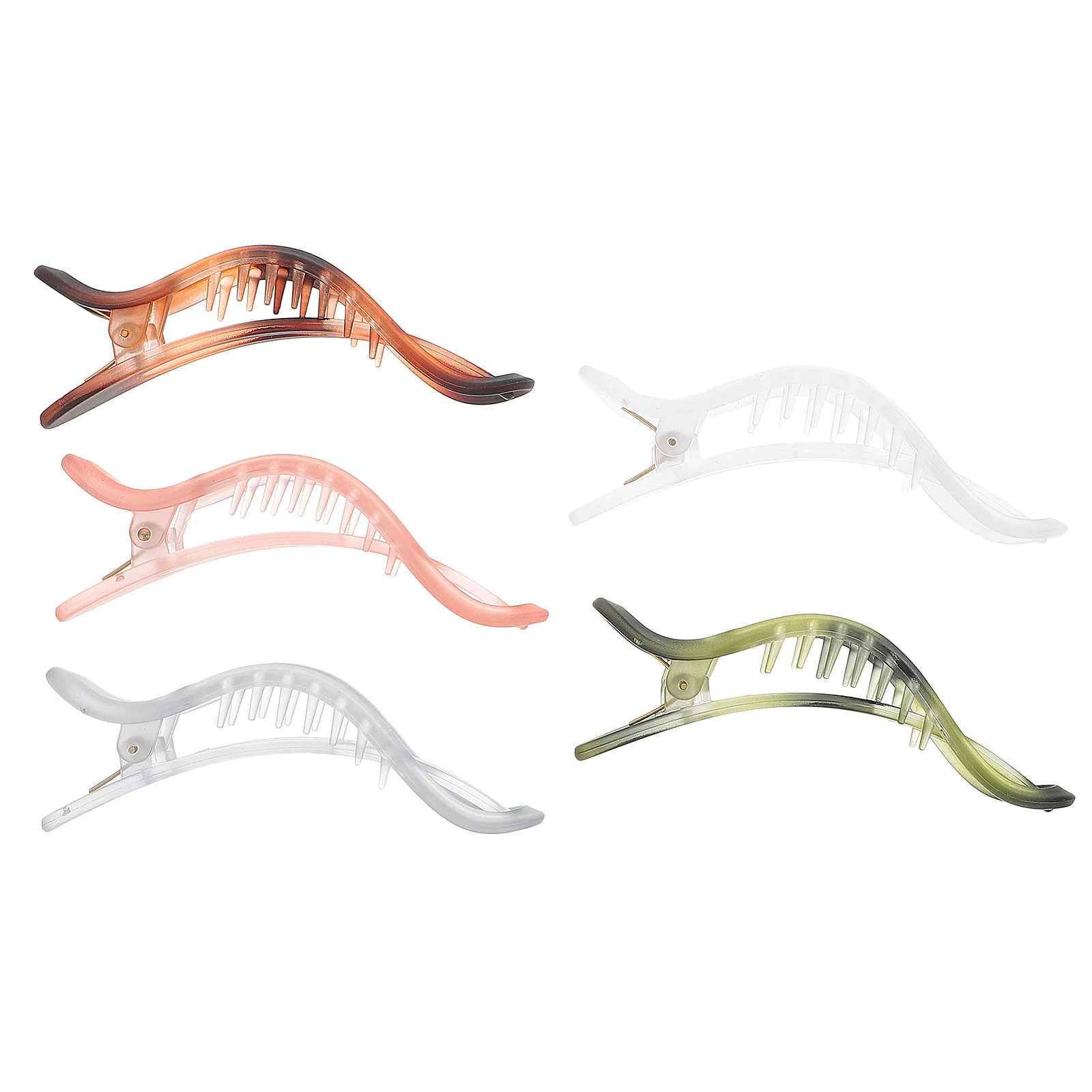 

5pcs Girls Non-slip Large Hair Claw Clips Alligator Hair Clips Hair Styling Accessories