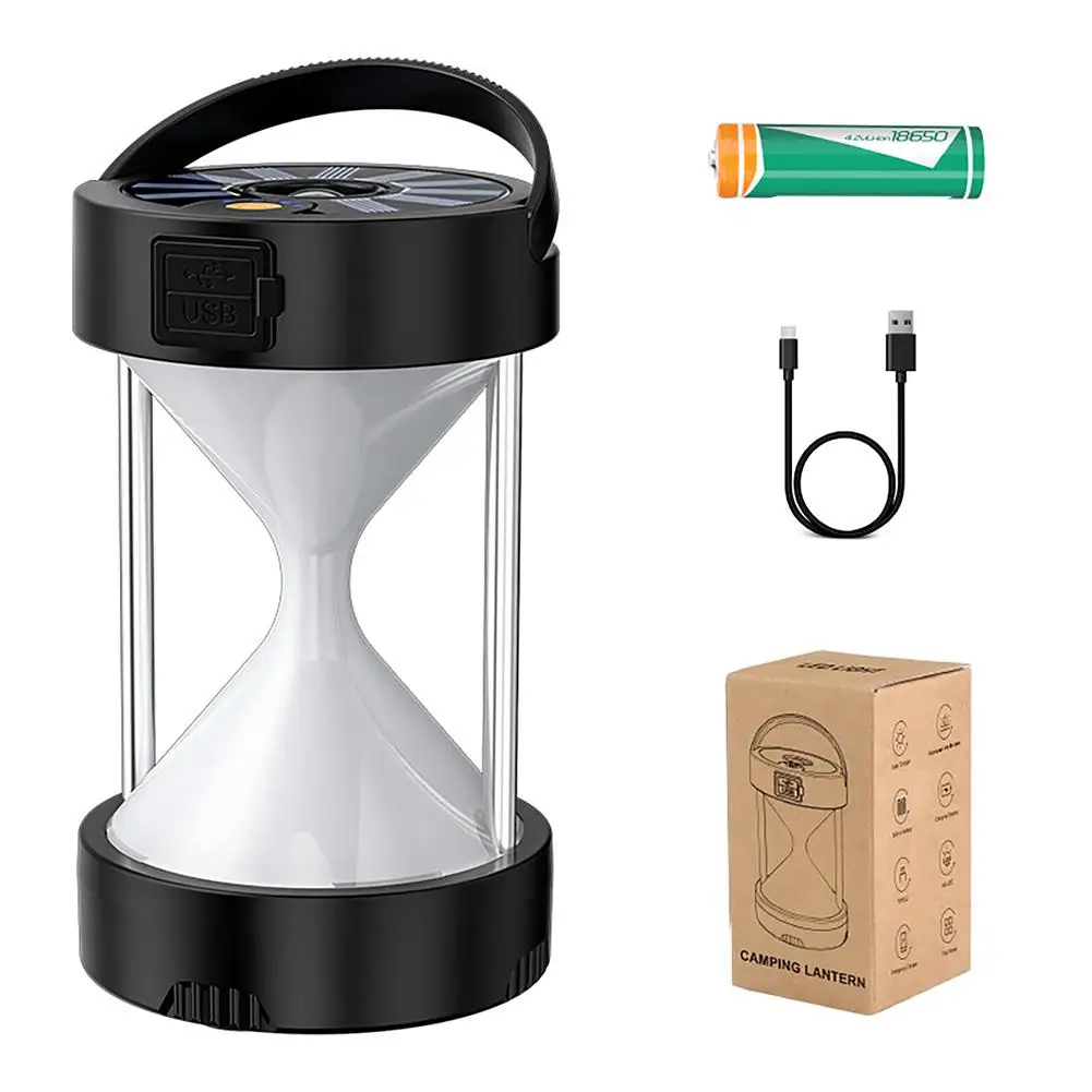 

LED Lantern Portable Camping Light Hourglass Shape Led Camping Light Outdoor Portable Waterproof Type-c Charging Camping Lights