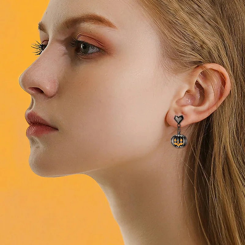 Серьги на Хэллоуин тыква череп забавные ранцы украшенные бриллиантами личность