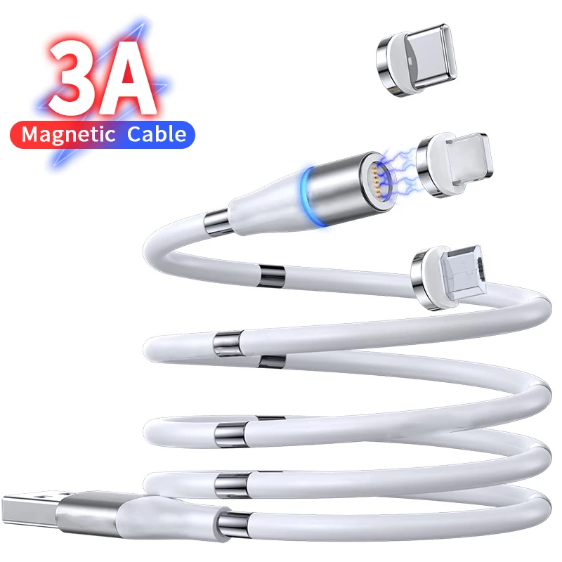 

Магнитный кабель Micro USB типа C 3A, волшебный шнур для быстрой зарядки iphone 12, 11 Pro, XS, X, Samsung S10, Xiaomi, шнур