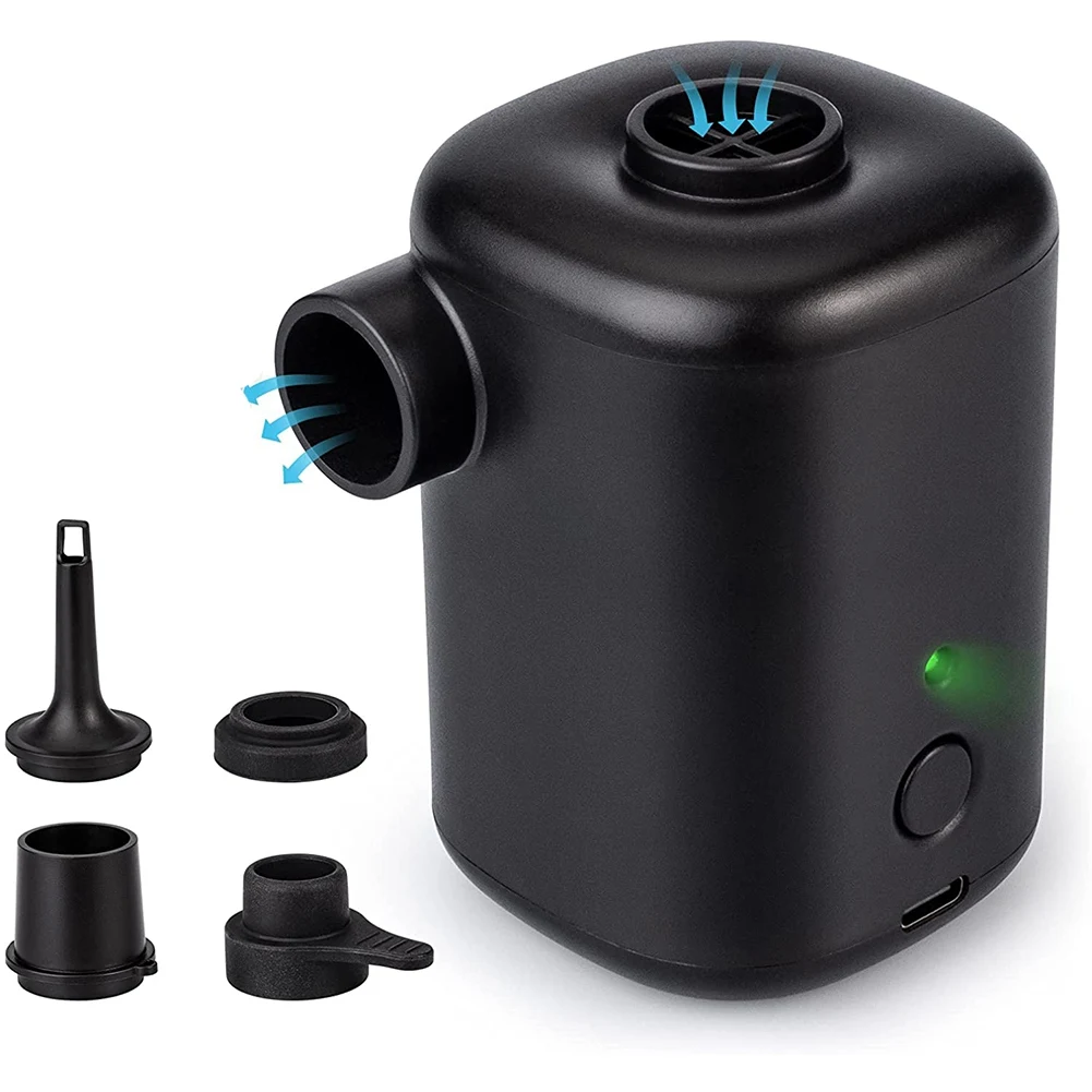 

Portable Electric Air Pump for Pool Inflatables, Wireless Air Mattress Pump with 4 Nozzles, Inflator / Deflator Pumps