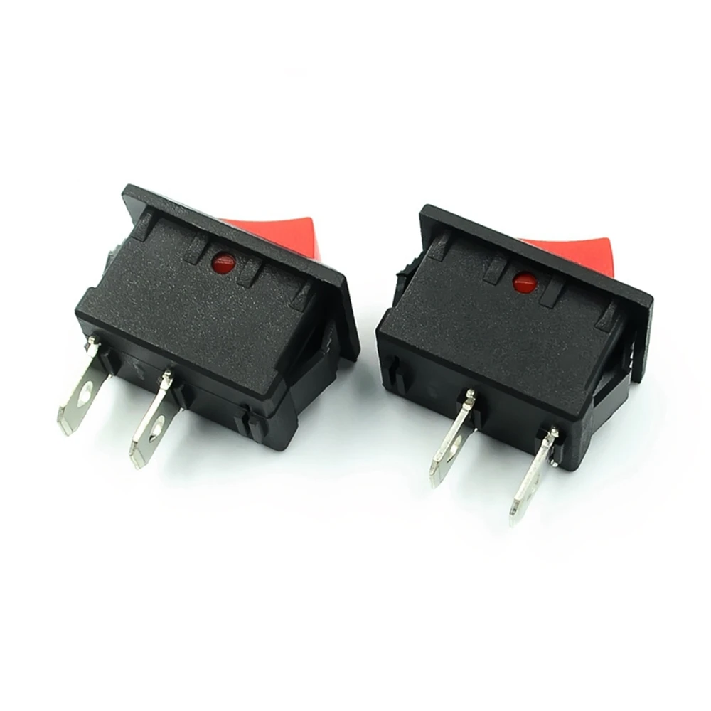 10PCS On-Off KCD11 2Pin 2P Black Red Boat Car Rocker Switch 3A 250V 6A 125V AC Button KCD1-11 10X15 KCD117