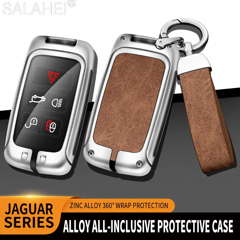 Купи Zinc Alloy Car Smart Remote Key Fob Case Cover Holder Shell For Jaguar XE XF XJ XJL E-Pace F-Pace Styling Keychain Accessories за 589 рублей в магазине AliExpress