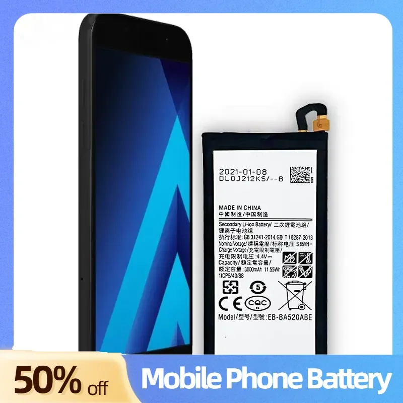 Фото Новый аккумулятор EB-BA520ABE емкостью 3000 мАч для Samsung Galaxy A5 2017 Edition A520 SM-A520F A520K A520L A520S A520W/DS, высокая прочность №5