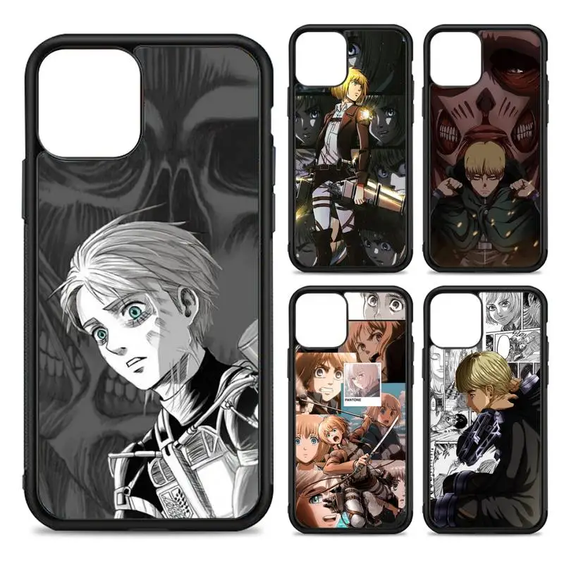 

Armin Arlert Attack on Titan Phone Case Silicone PC+TPU Case for iPhone 11 12 13 Pro Max 8 7 6 Plus X SE XR Hard Fundas