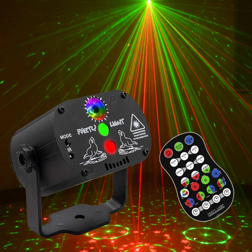 

60 Patterns LED Disco Light Christmas Laser Projector Party Light USB Rechargeable RGB Stage Light for Home DJ Halloween Show