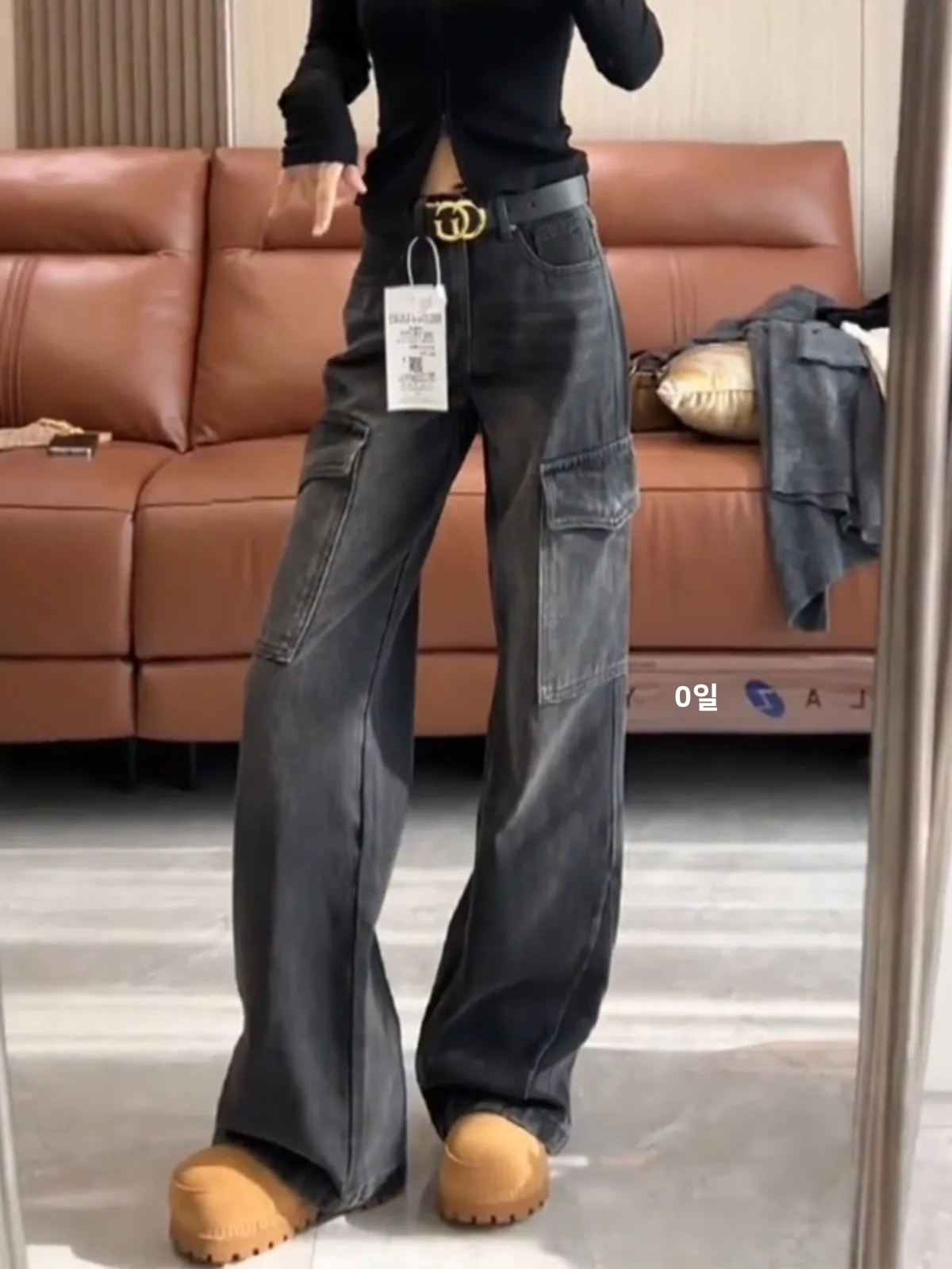 Женские винтажные широкие джинсы-карго больших размеров осень-зима 2023 новые