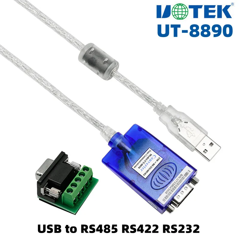 UOTEK 4.9Ft USB to RS232 RS485 RS422 Converter USB-A RS-232 RS-485 RS-422 Cable Serial DB9 Connector Full Half Duplex UT-8890