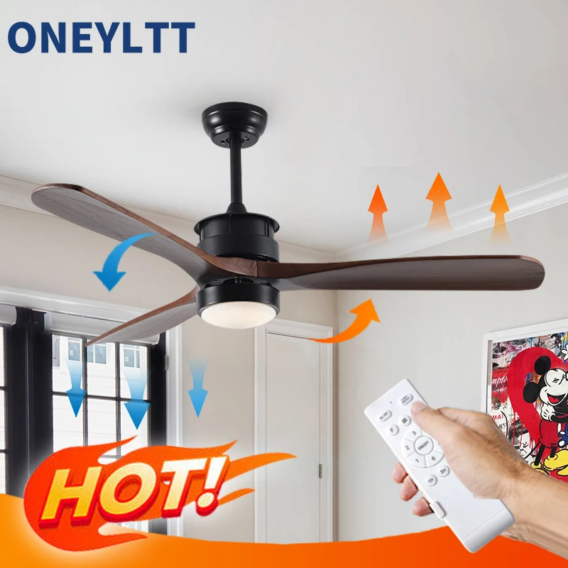 

High quality Wooden Ceiling Fans Bedroom 220v LED Ceiling Fan Wood Ceiling Fans With Lights Remote Control Ventilador De Teto
