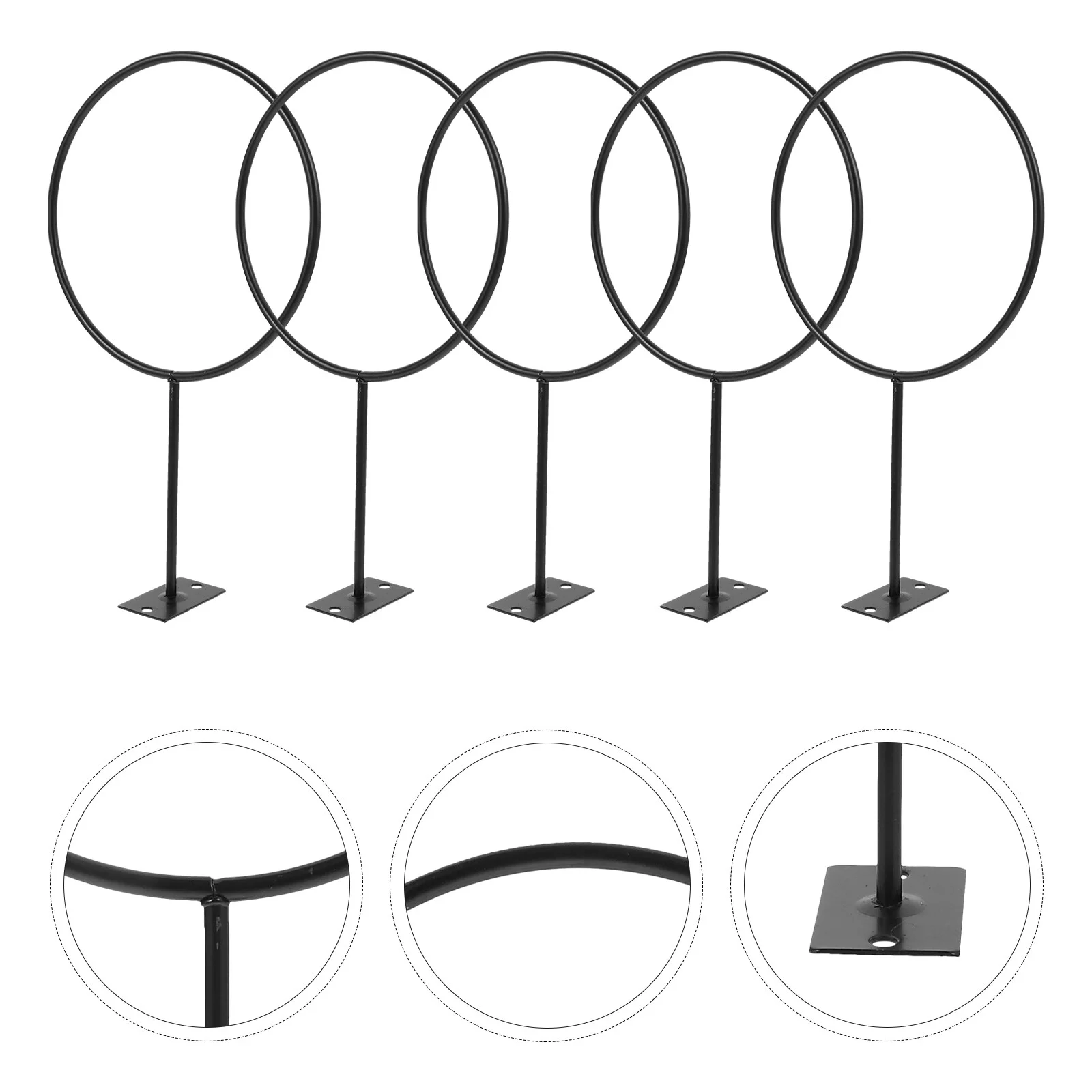 

5 Pcs Plain Hats Display Ball Organizer Sports Wall Mounted Stand Soccer Rack Iron Racks Fitness