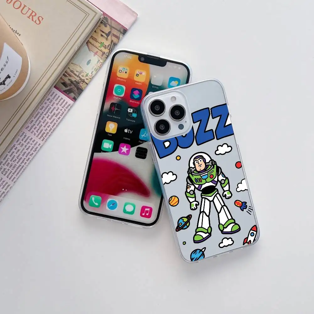 Фото Прозрачный чехол для телефона с рисунком B-Buzz Lightyear для IPhone 17, 16, 15, 14 Pro, 13, 12, 11 Pro Max XR, прозрачный мягкий чехол №2