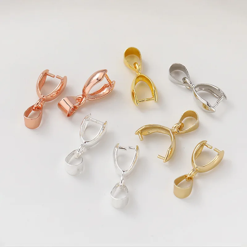 50pcs/Lot Pendant Clip Clasp Melon Seeds Buckle Pendant Connector Jade Clasp Beads for Jewelry DIY Making Accessories Material