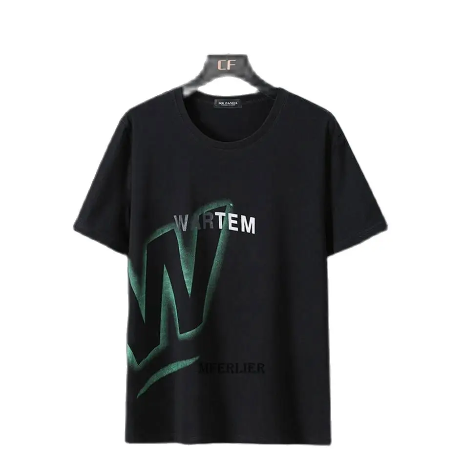 

new summer men Lycra cotton tshirt letter creative plus size 8XL 10XL 11XL loose tops tees oversize fat t-shirt