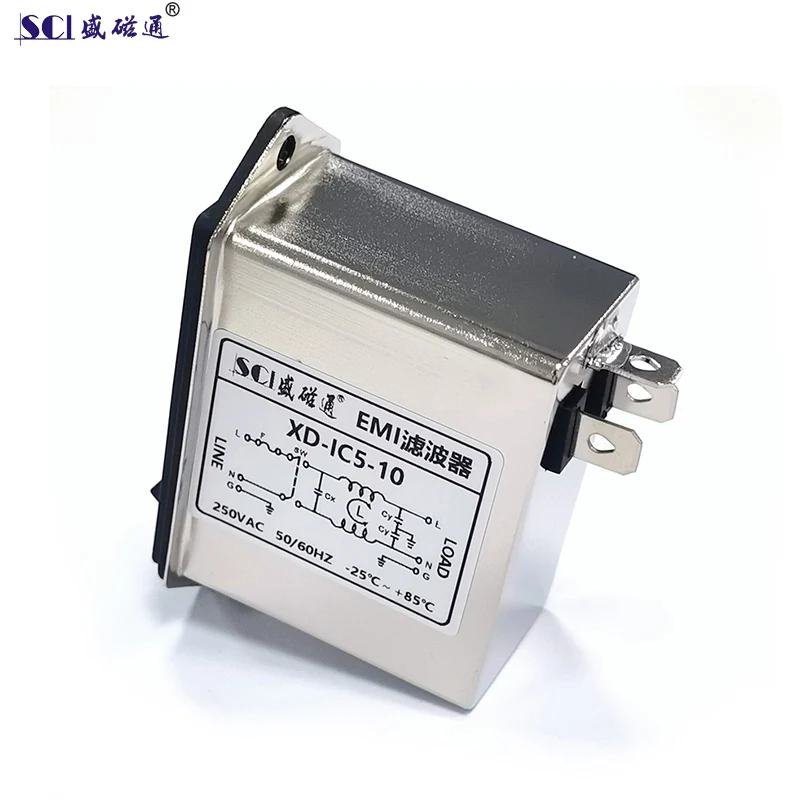 XD-IC5-10 широко используемая розетка розетки питания EMI фильтр 250 В с переключателем