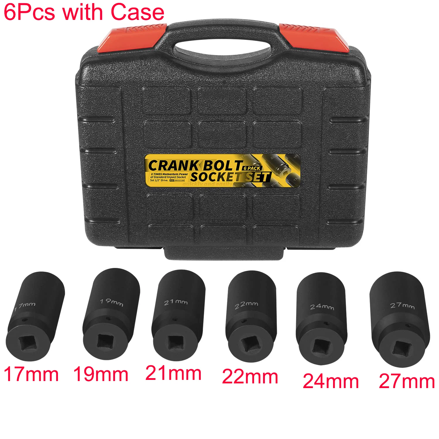 Набор гнезд гармонического балансировщика 1/2 дюйма 6 шт. 17 19 21 22 24 27 мм