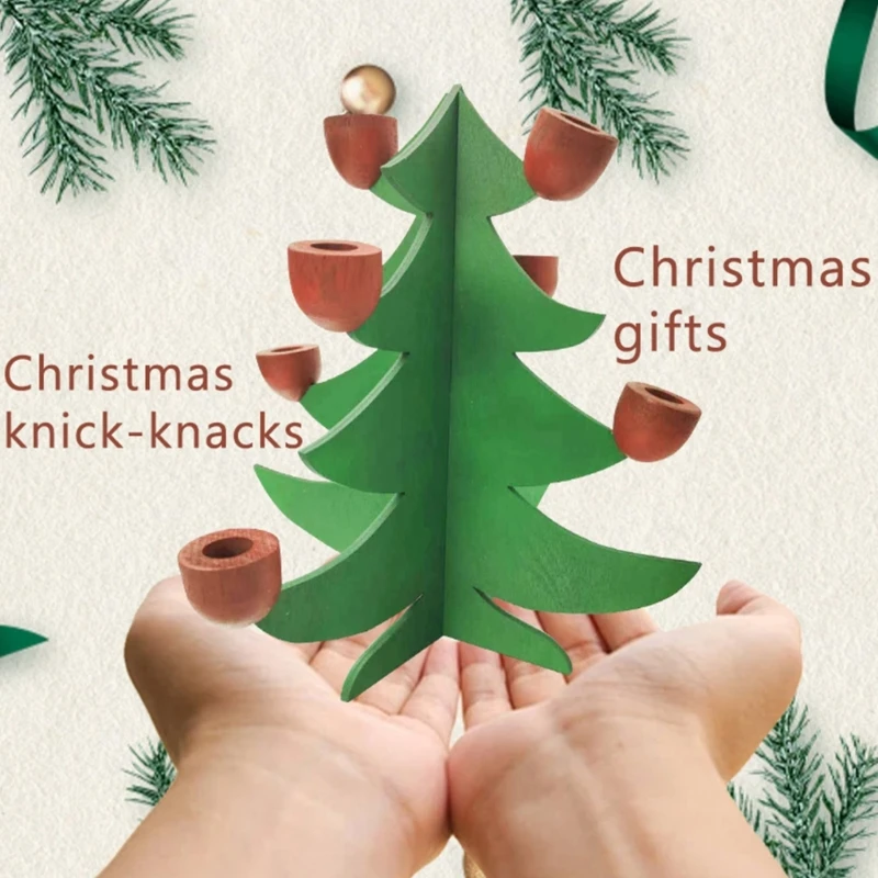 SZWA элегантный деревянный подсвечник для рождественской елки поделки