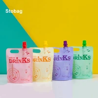 stobag 50pcs drinking nozzle bags juice milk beverage liquid packaging portable plastic liquid sealed stand up storage stand up