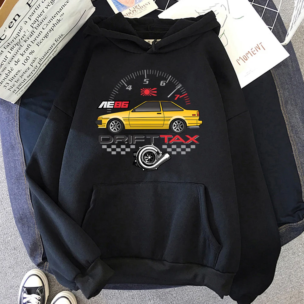 

Japan Initial D AE86 Print Men's Hoodie Sweatshirts Harajuku Casual Loose Hip Hop Sportswear Male Hoodies Japanese Streetwear