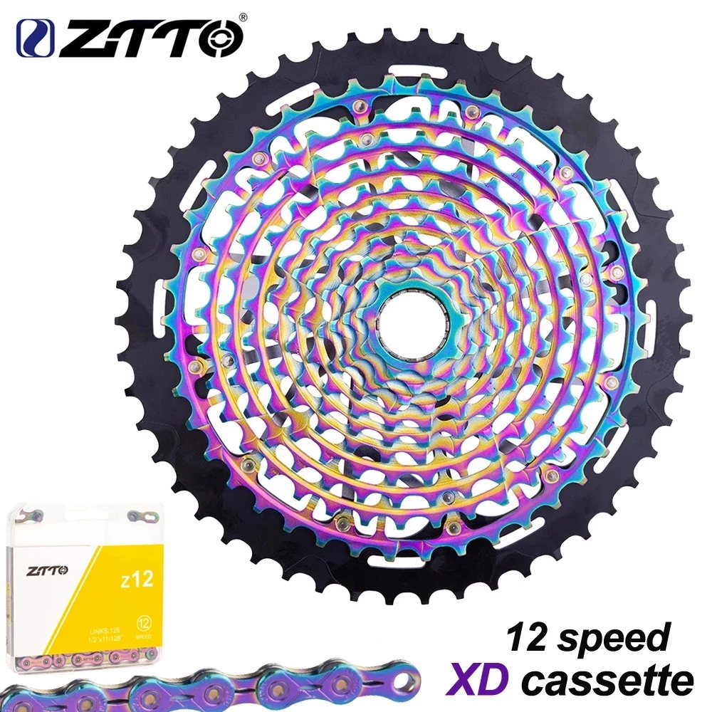 

ZTTO MTB XD 12 Speed 9-50T Cassette Rainbow Ultralight CNC Full Steel Freewheel 375g Ultimate 12S Sprocket For NX Eagle GX M9100
