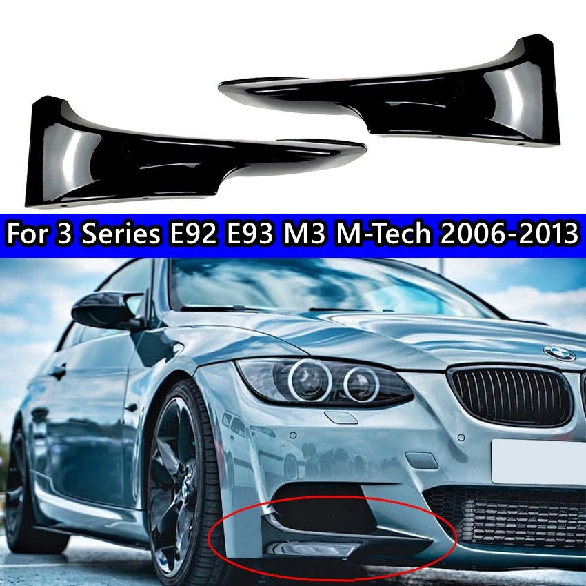 

For BMW 3 Series E92 E93 M3 M-Tech Front Bumper Splitters Lip Spoiler 2006-2009 2010-2013 Splitter Exterior Tuning Gloss Black