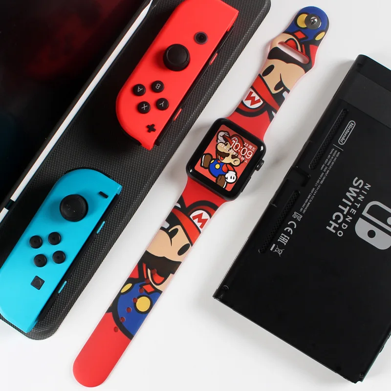 Super Marios Apple Watch Strap 38mm 40mm 41mm Bracelet 42mm 44mm 45mm IWatch 7 6 5 4 3 Se Serie Cute Trendy Brand Silicone Strap