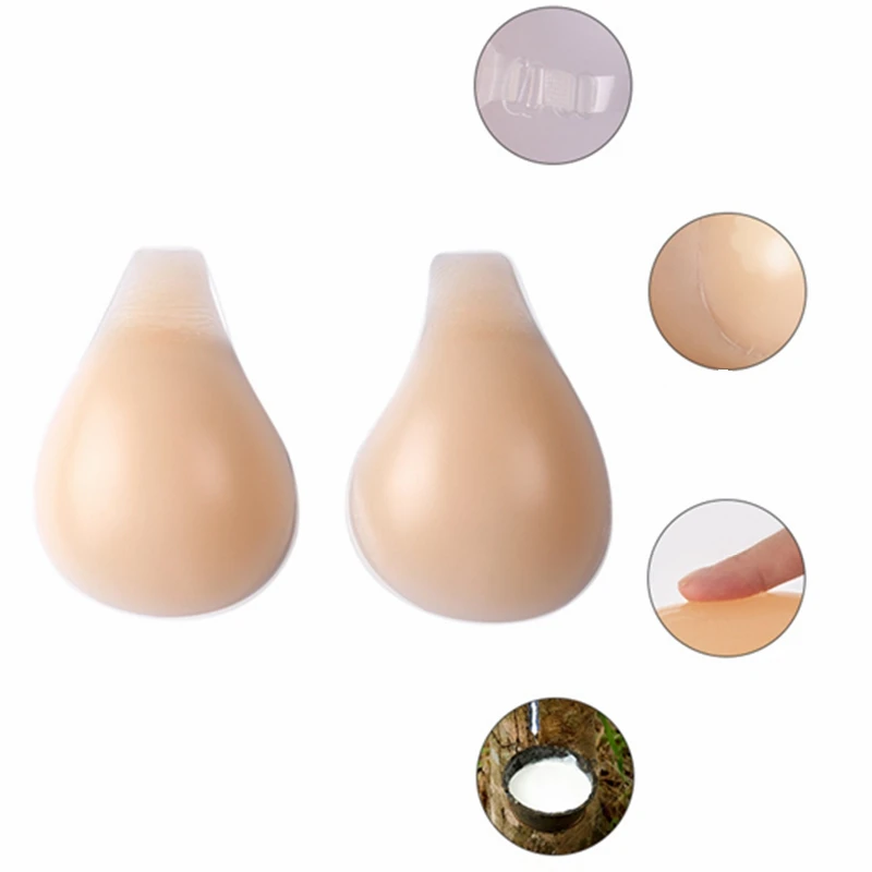 Купи Invisible Bra Backless Silicone Push Up Sexy Strapless Sticky Adhesive Lingerie Thicken Breast Enhancer for Women Nipple Cover за 478 рублей в магазине AliExpress