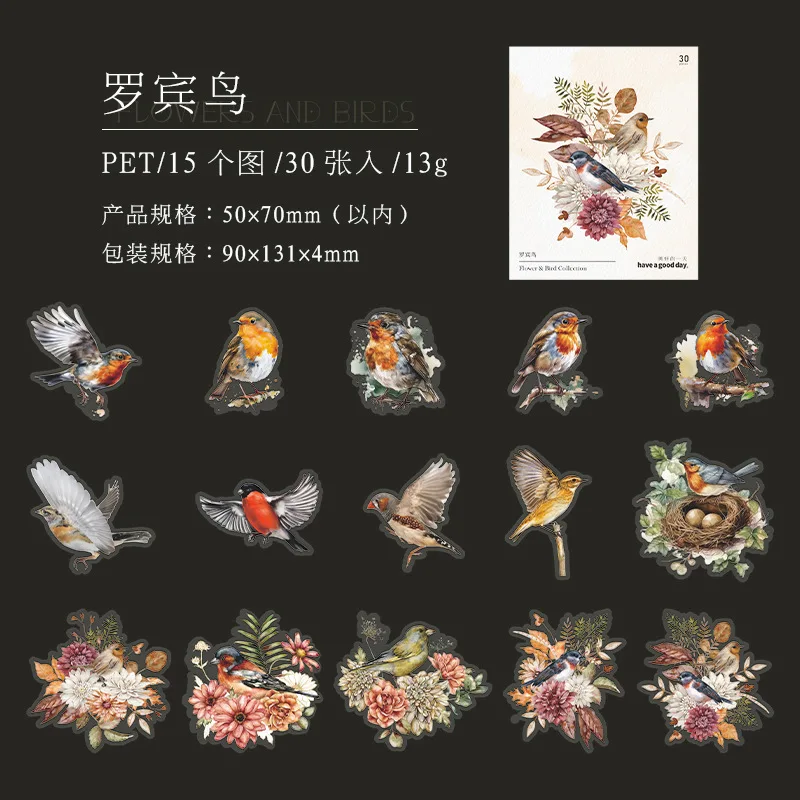 

Декоративные наклейки «Цветы и птицы» Mengtai