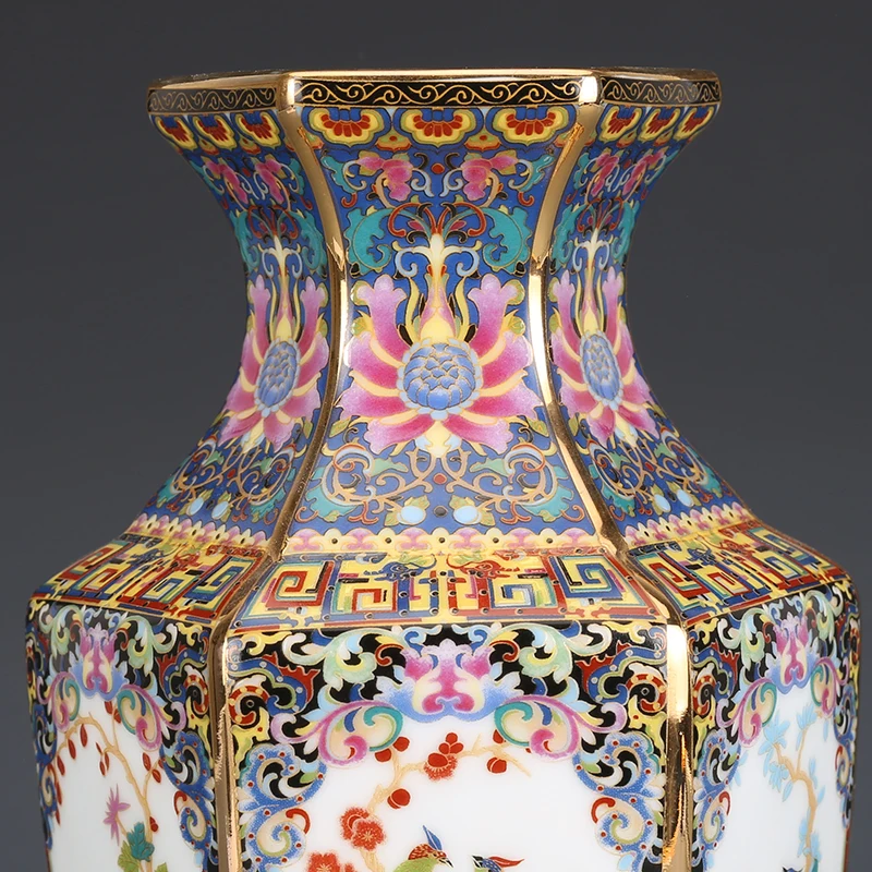 Jingdezhen Porcelain Vase Porch Ornaments Antique Official Enamel Porcelain Antique Collection Square Vase 3
