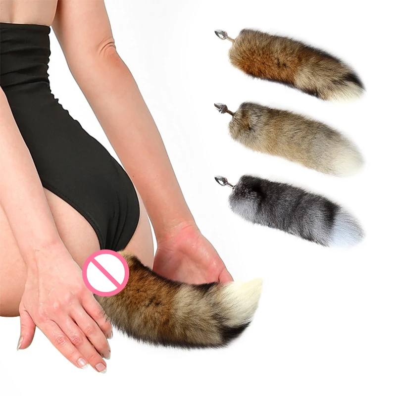 Анальная пробка с лисьим хвостом для ролевых игр секс-игрушки Металлические