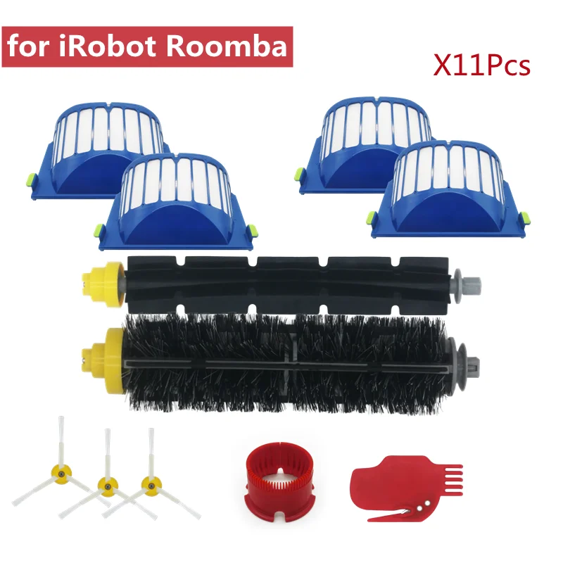 

Для iRobot Roomba 600 605 606 610 614 620 660 630 651 650 670 690 680 698 Hepa-фильтр Основная боковая щетка Запчасти Комплекты пылесоса