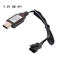 1pc 7 4v 3 7v x2 charger sm 4p li ion battery electric rc toys car boat usb charge cable