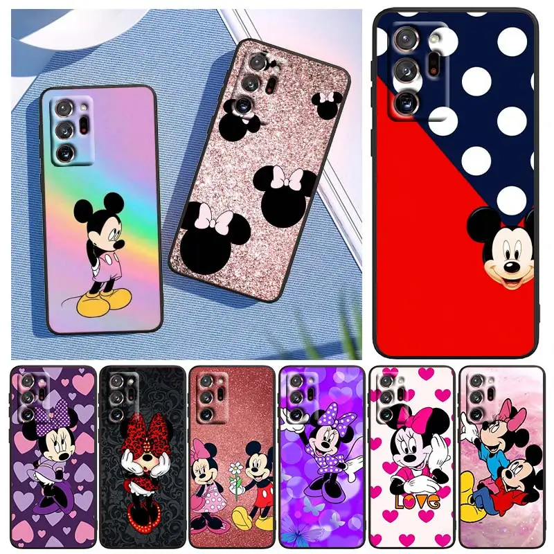 

Anime Cute Mickey Mouse For Samsung Note 20 10 9 Ultra Lite Plus A73 A70 A20 A10 A8 A03 F23 M52 M21 j7 j6 Black Phone Case