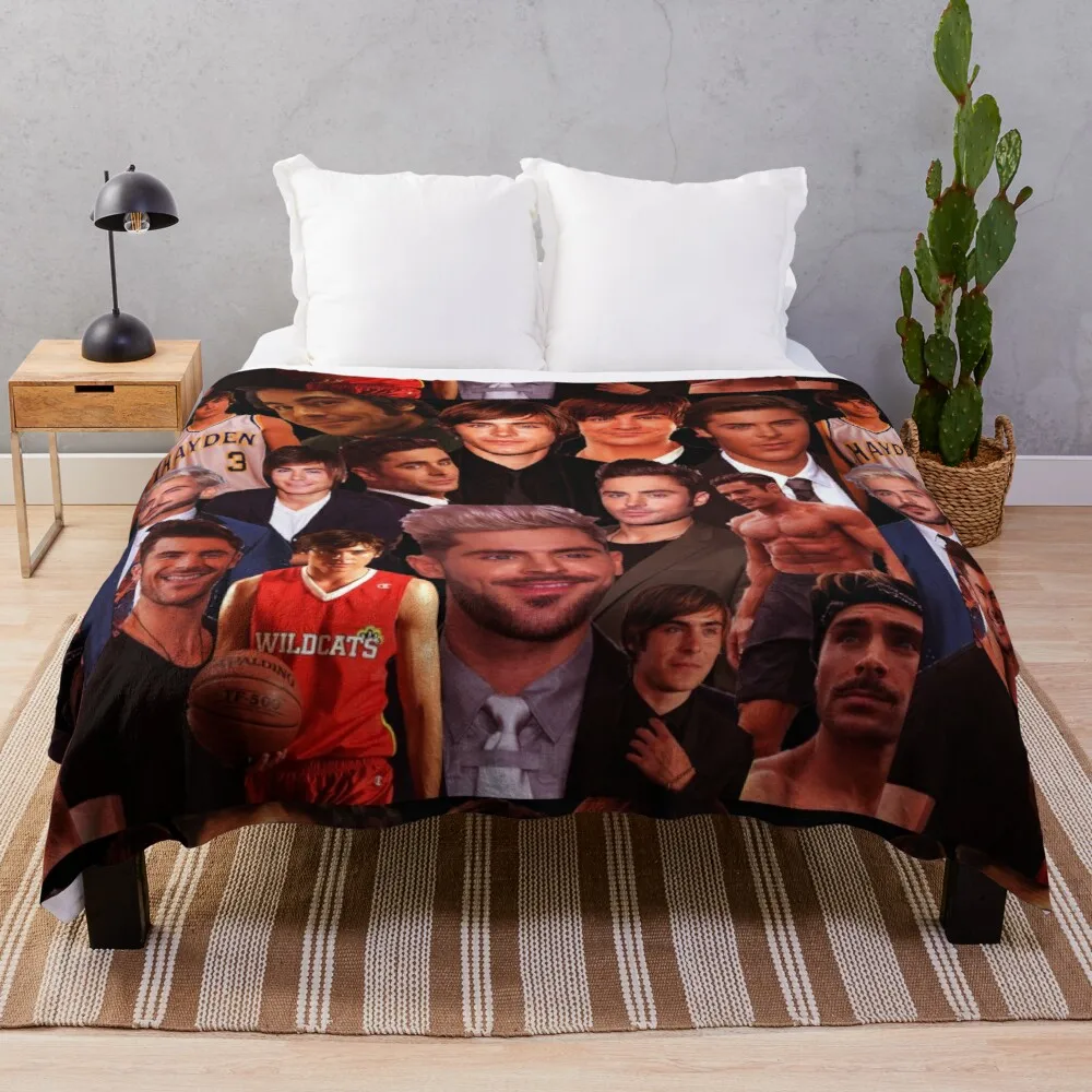 

Zac efron collage design cartaz 2020 lance cobertor de pele cobertores de luxo designer cobertor