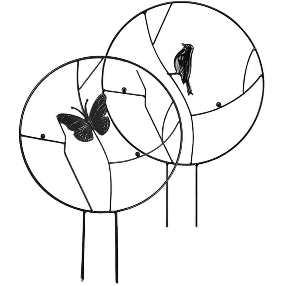 

Trellis Climbing Support Garden Iron Stakes Circle Round Potted Mini Racks Flower Indoor Metal Obelisk Vine Bird Stake Stands