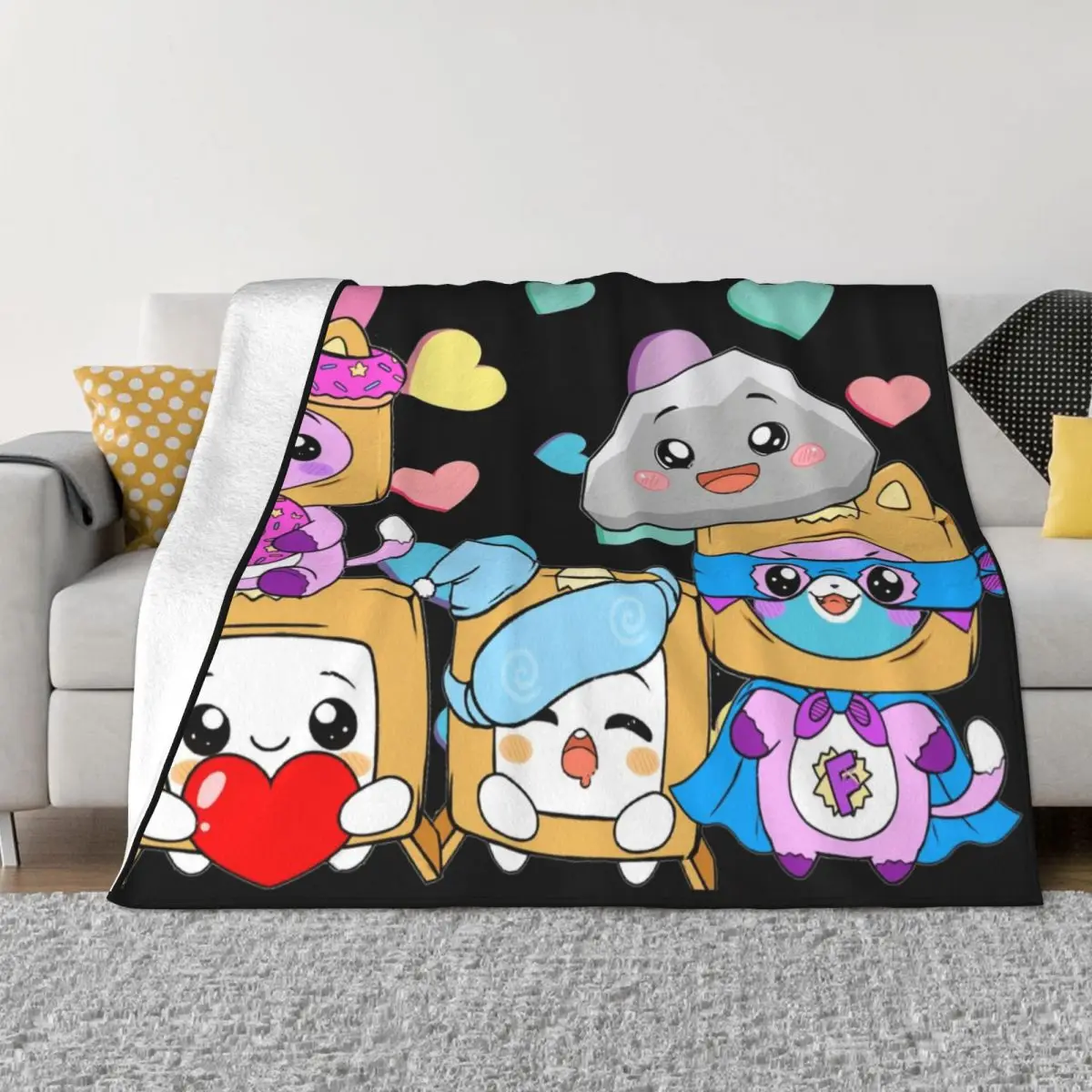 

Одеяло Foxy и Boxy Lankybox s, чехол на диван, флисовый текстиль, декор для детей, подарок, плед-одеяло для дома, спальни, стеганое одеяло