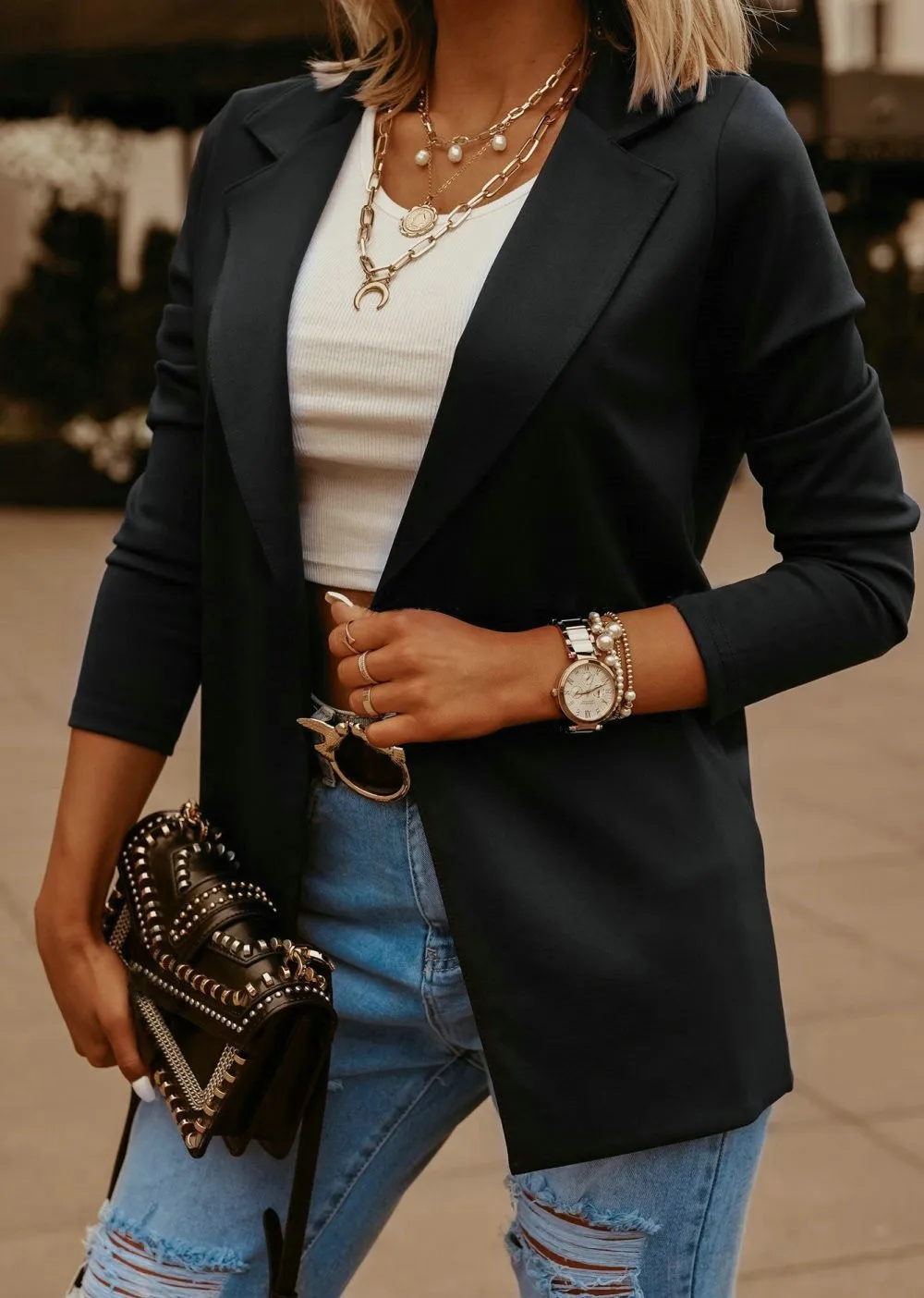 2023 Spring Women Blazers Casual Solid Coat Office Lady Business Female Tops Suit Cardigan Straight