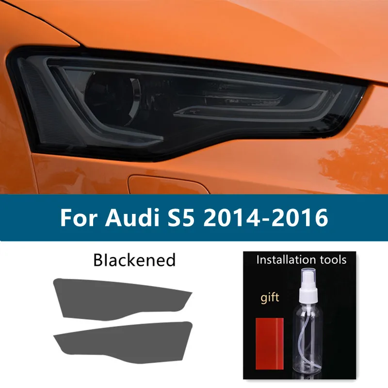 

2pc For Audi S3 8V S4 B8 B9 S5 S6 C7 C8 S7 S8 TTS Car Headlight Tint Smoked Black Protective Film TPU Sticker Accessories