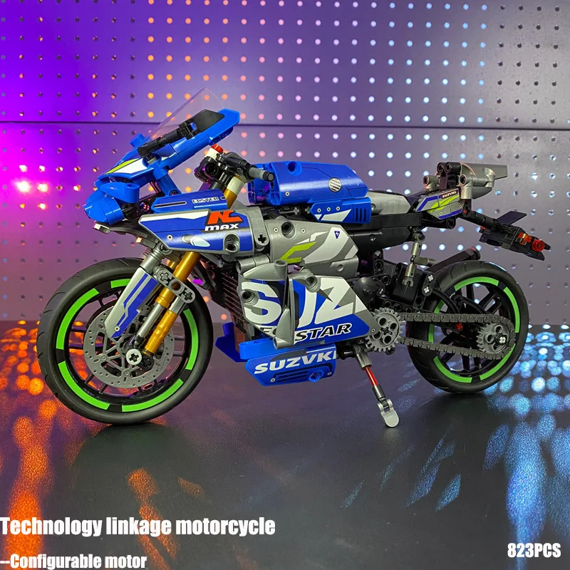 

2023 NEW Technical City Speed Racing Motorcycle Car Model Building Block MOC Expert Motorbike Children Brick Sets Kids Toys