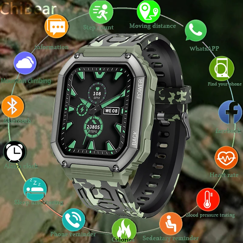 

2022 New Smart Watch Men 1.8inch Sports Smartwatch Bluetooth Dial GPS Movement track Calls waterproof fitness Heart Rate 320Mah