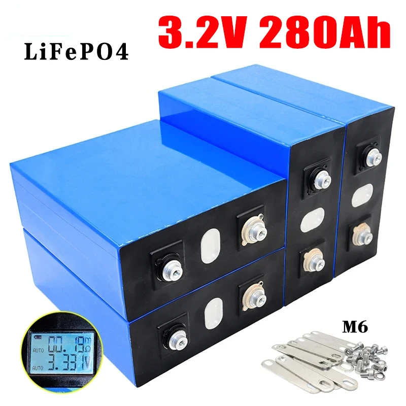 

1-4PCS 3.2V 280Ah Lifepo4 battery DIY 12V 24V 280000mAh Rechargeable battery pack Electric car RV Solar storage system Tax Free