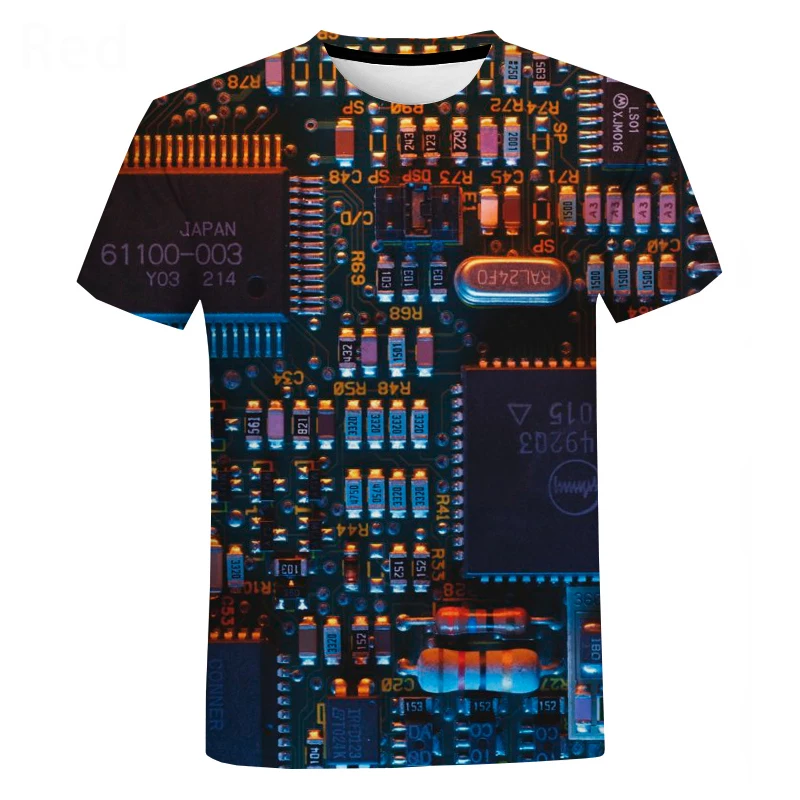 

2022 Electronic Chip Hip Hop T Shirt Men Women 3D Machine Printed T-shirt