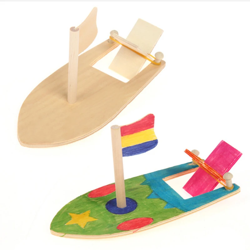 

Laser Cutting DIY Science Small Wooden Sailboat Toys 3D Wooden Puzzle Toy Assembly Model Kits Desk Decoration for Children Kids